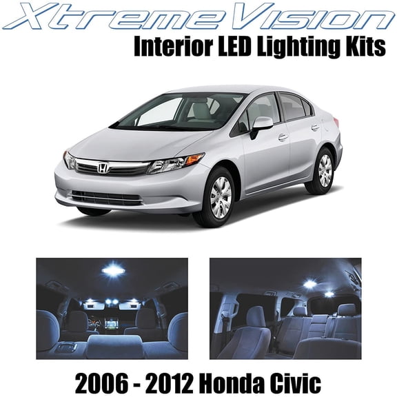 XtremeVision Interior LED for Honda Civic 2006-2012 10 pcs Cool White Interior LED Kit + Installation Tool