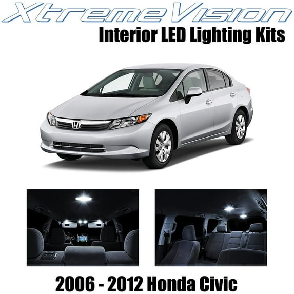 XtremeVision Interior LED for Honda Civic 2006-2012 10 pcs Pure White Interior LED Kit + Installation Tool