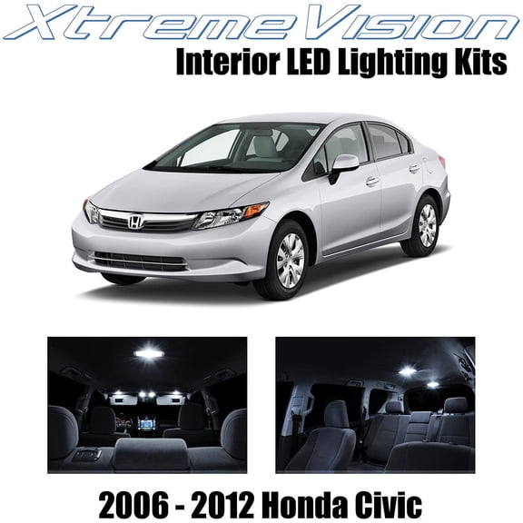 XtremeVision Interior LED for Honda Civic 2006-2012 10 pcs Pure White Interior LED Kit + Installation Tool