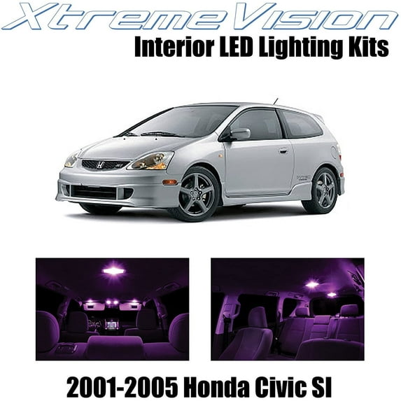XtremeVision Interior LED for Honda Civic SI Only 2001-2005 7 pcs Pink Interior LED Kit + Installation Tool