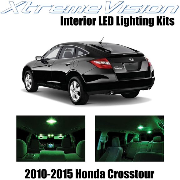 XtremeVision Interior LED for Honda Crosstour 2010-2015 7 pcs Green Interior LED Kit + Installation Tool