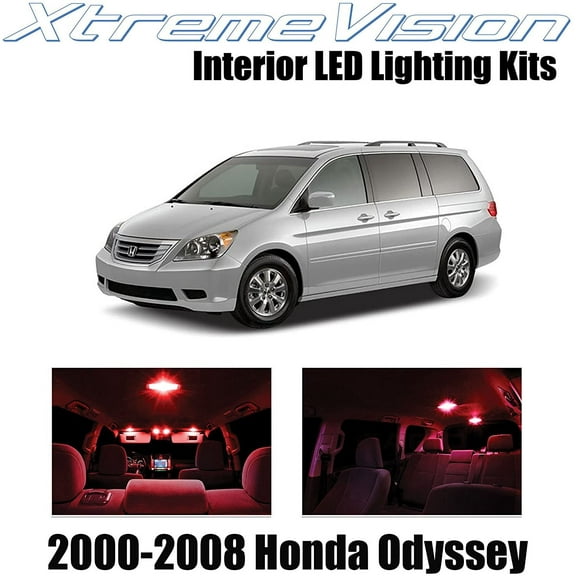XtremeVision Interior LED for Honda Odyssey 2000-2008 12 pcs Red Interior LED Kit + Installation Tool