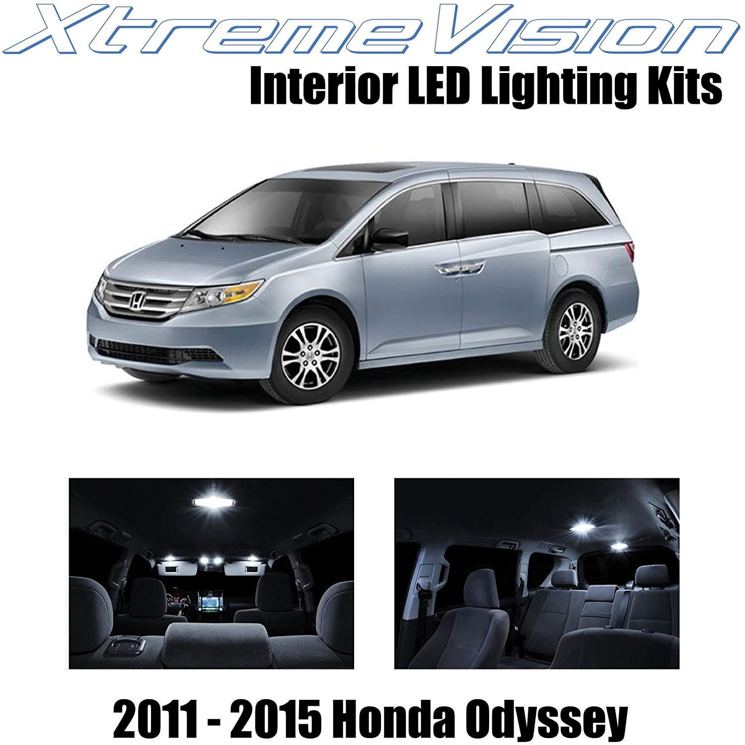 XtremeVision Interior LED for Honda Odyssey 2011-2015 10 pcs Pure White Interior LED Kit + Installation Tool