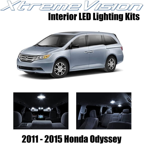 XtremeVision Interior LED for Honda Odyssey 2011-2015 10 pcs Pure White Interior LED Kit + Installation Tool