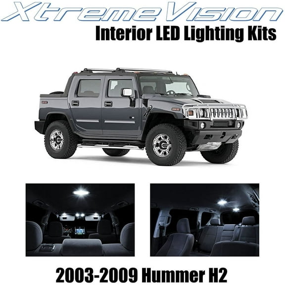 XtremeVision Interior LED for Hummer H2 2003-2009 15 pcs Pure White Interior LED Kit + Installation Tool