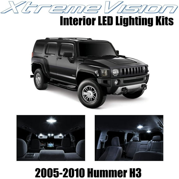 XtremeVision Interior LED for Hummer H3 2005-2010 15 pcs Pure White Interior LED Kit + Installation Tool
