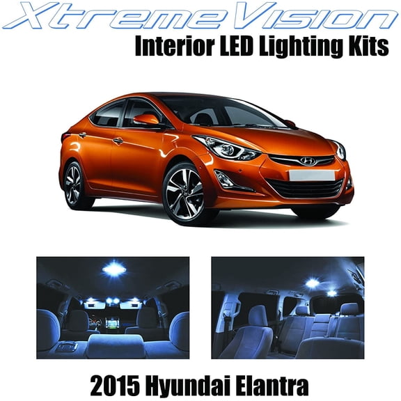 XtremeVision Interior LED for Hyundai Elantra Sedan 2015+ 8 pcs Cool White Interior LED Kit + Installation Tool