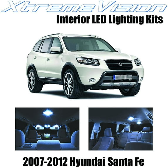 XtremeVision Interior LED for Hyundai Santa Fe 2007-2012 8 pcs Cool White Interior LED Kit + Installation Tool
