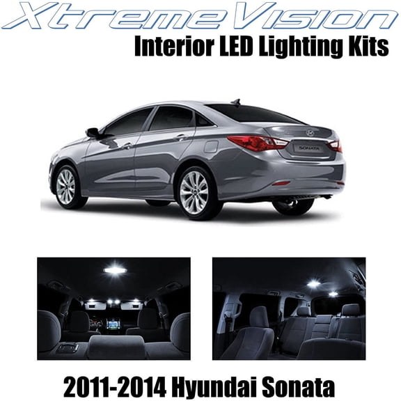 XtremeVision Interior LED for Hyundai Sonata 2011-2014 8 pcs Pure White Interior LED Kit + Installation Tool