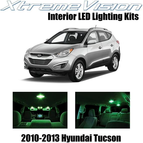 XtremeVision Interior LED for Hyundai Tucson 2010-2013 7 pcs Green Interior LED Kit + Installation Tool