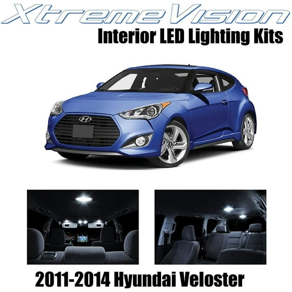 XtremeVision Interior LED for Hyundai Veloster 2011-2014 7 pcs Pure White Interior LED Kit + Installation Tool