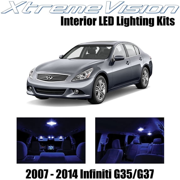 XtremeVision Interior LED for Infiniti G35 G37 Sedan 2007-2014 10 pcs Blue Interior LED Kit + Installation Tool