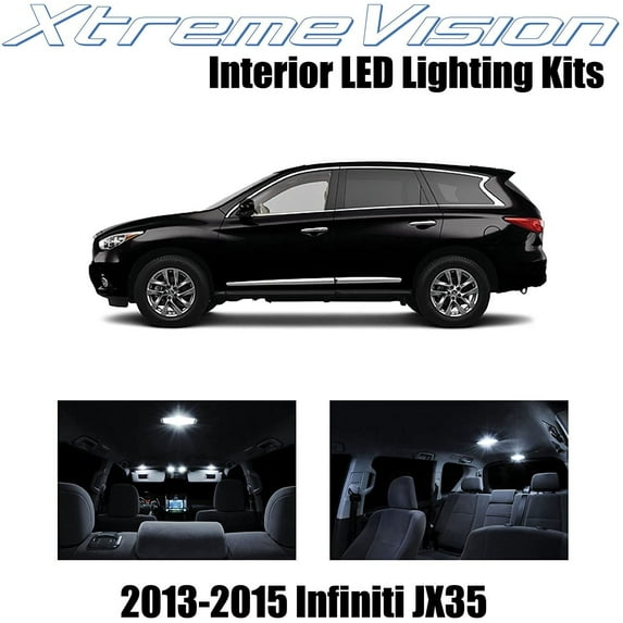 XtremeVision Interior LED for Infiniti JX35 2013-2015 11 pcs Pure White Interior LED Kit + Installation Tool