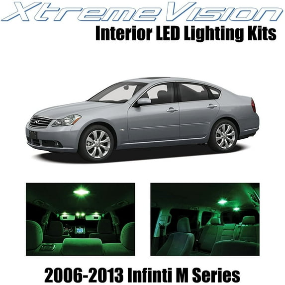 XtremeVision Interior LED for Infiniti M Series 2006-2013 14 pcs Green Interior LED Kit + Installation Tool