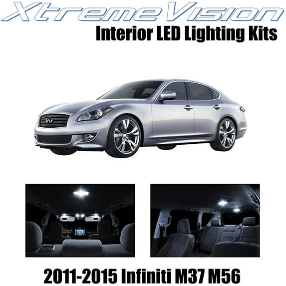 XtremeVision Interior LED for Infiniti M37 M56 2011-2015 10 pcs Pure White Interior LED Kit + Installation Tool