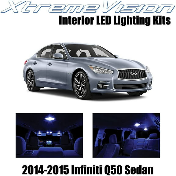 XtremeVision Interior LED for Infiniti Q50 Sedan 2014-2015 10 pcs Blue Interior LED Kit + Installation Tool