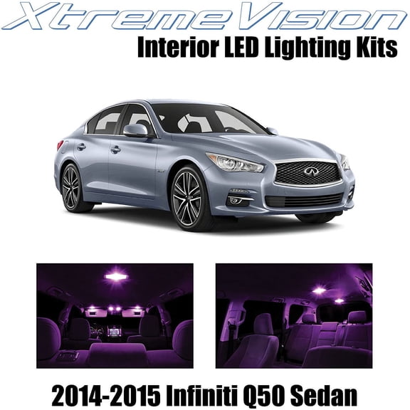 XtremeVision Interior LED for Infiniti Q50 Sedan 2014-2015 10 pcs Pink Interior LED Kit + Installation Tool