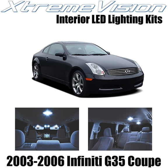 XtremeVision Interior LED for Inifiniti G35 Coupe 2003-2006 12 pcs Cool White Interior LED Kit + Installation Tool