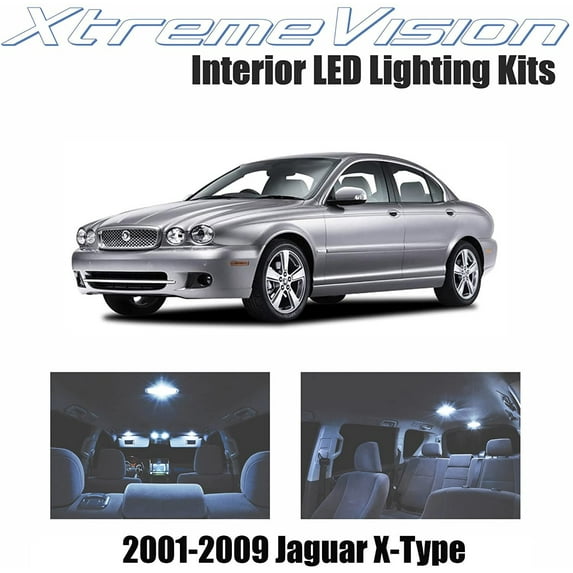 XtremeVision Interior LED for Jaguar X-Type 2001-2009 6 Pieces Cool White Interior LED Kit + Installation Tool