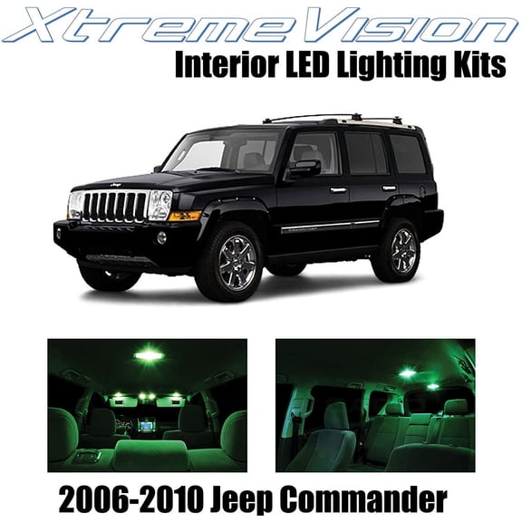 XtremeVision Interior LED for Jeep Commander 2006-2010 6 pcs Green Interior LED Kit + Installation Tool