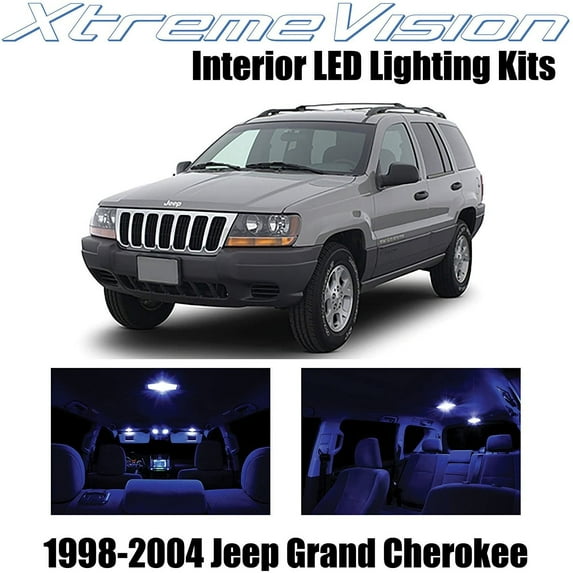 XtremeVision Interior LED for Jeep Grand Cherokee 1998-2004 12 pcs Blue Interior LED Kit + Installation Tool