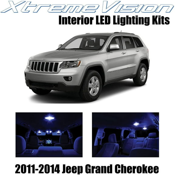 XtremeVision Interior LED for Jeep Grand Cherokee 2011-2014 10 pcs Blue Interior LED Kit + Installation Tool