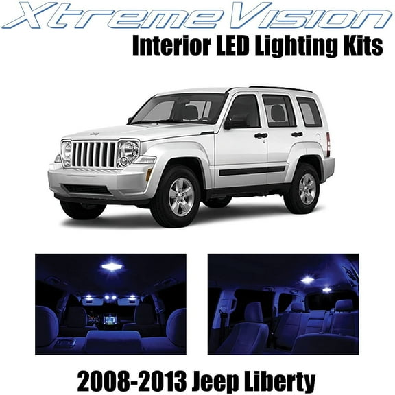 XtremeVision Interior LED for Jeep Liberty 2008-2013 9 pcs Blue Interior LED Kit + Installation Tool Tool