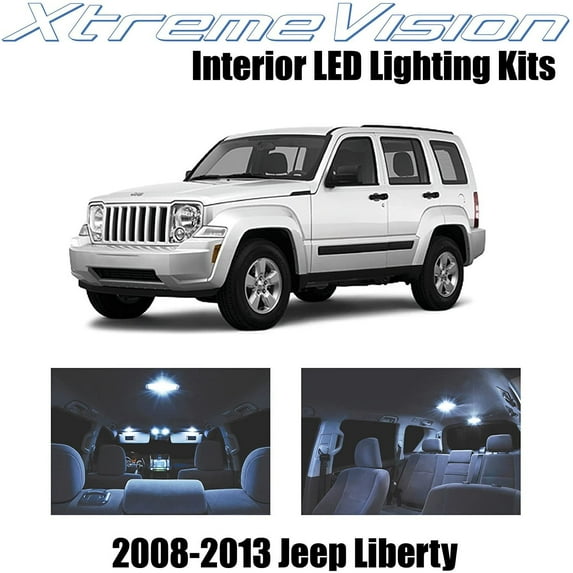 XtremeVision Interior LED for Jeep Liberty 2008-2013 9 pcs Cool White Interior LED Kit + Installation Tool