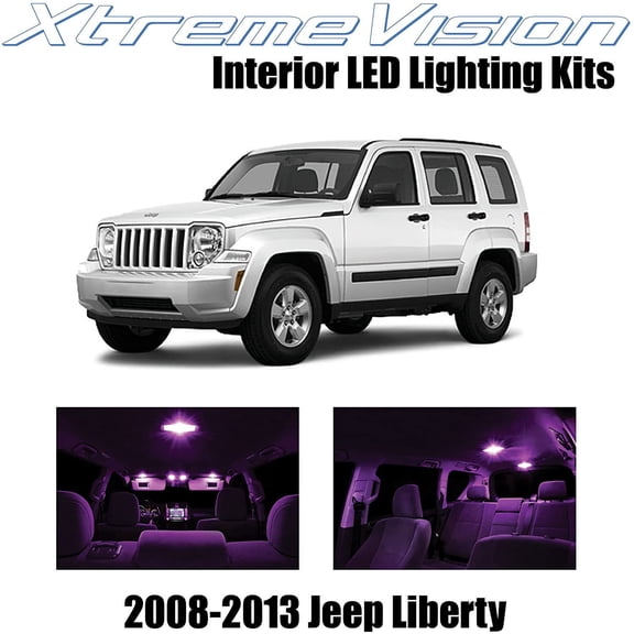 XtremeVision Interior LED for Jeep Liberty 2008-2013 9 pcs Pink Interior LED Kit + Installation Tool Tool