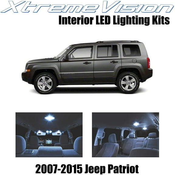 XtremeVision Interior LED for Jeep Patriot 2007-2015 6 pcs Cool White Interior LED Kit + Installation Tool