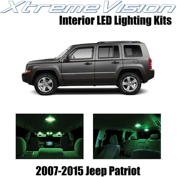 XtremeVision Interior LED for Jeep Patriot 2007-2015 6 pcs Green Interior LED Kit + Installation Tool