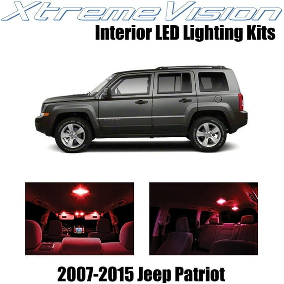 XtremeVision Interior LED for Jeep Patriot 2007-2015 6 pcs Red Interior LED Kit + Installation Tool