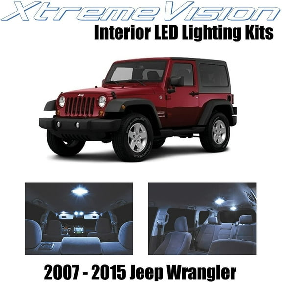 XtremeVision Interior LED for Jeep Wrangler JK 2007-2015 5 pcs Cool White Interior LED Kit + Installation Tool