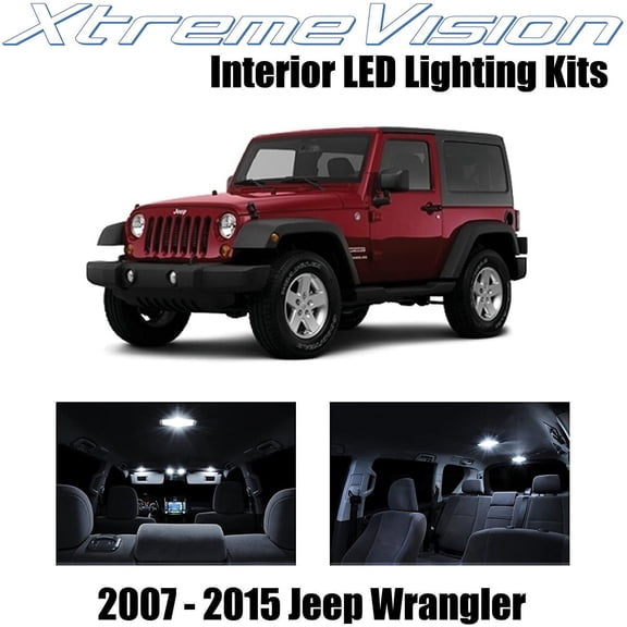 XtremeVision Interior LED for Jeep Wrangler JK 2007-2015 5 pcs Pure White Interior LED Kit + Installation Tool