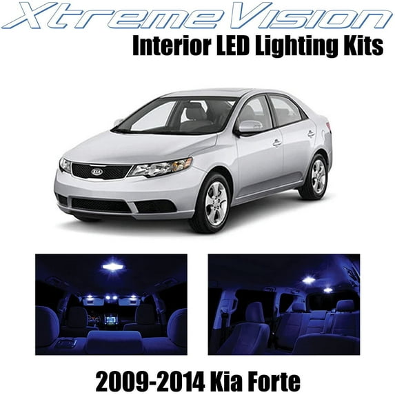 XtremeVision Interior LED for Kia Forte 2009-2014 8 pcs Blue Interior LED Kit + Installation Tool Tool