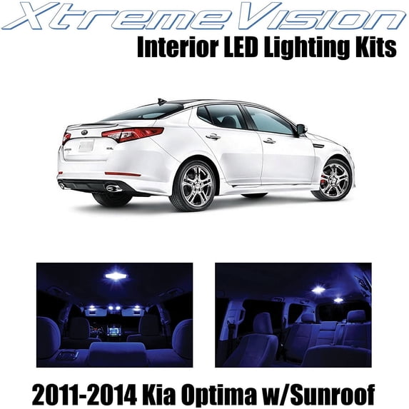 XtremeVision Interior LED for Kia Optima 2011-2014 10 pcs Blue Interior LED Kit + Installation Tool Tool