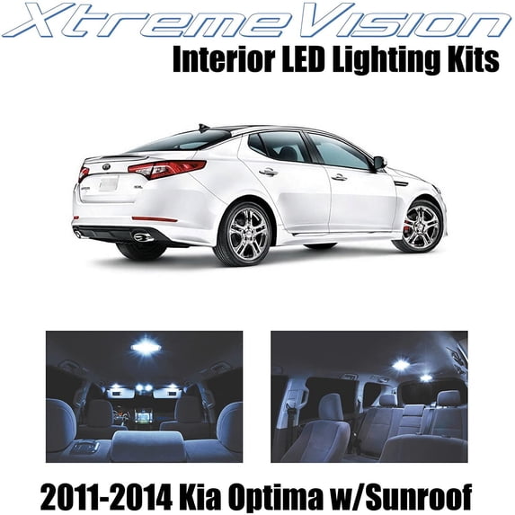 XtremeVision Interior LED for Kia Optima 2011-2014 10 pcs Cool White Interior LED Kit + Installation Tool Tool