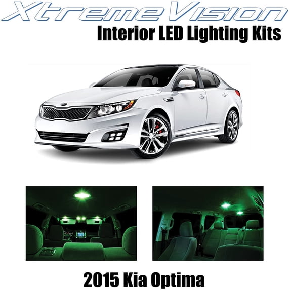 XtremeVision Interior LED for Kia Optima 2015+ 9 pcs Green Interior LED Kit + Installation Tool Tool