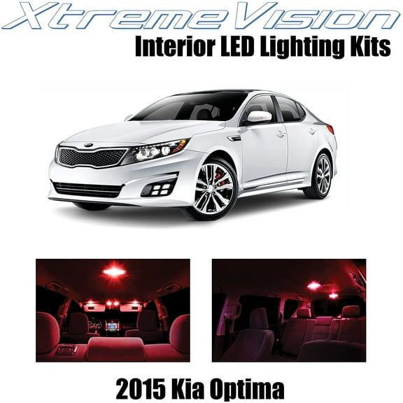 XtremeVision Interior LED for Kia Optima 2015+ 9 pcs Red Interior LED Kit + Installation Tool Tool