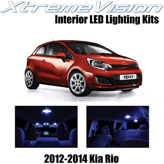 XtremeVision Interior LED for Kia Rio 2012-2014 3 pcs Blue Interior LED Kit + Installation Tool