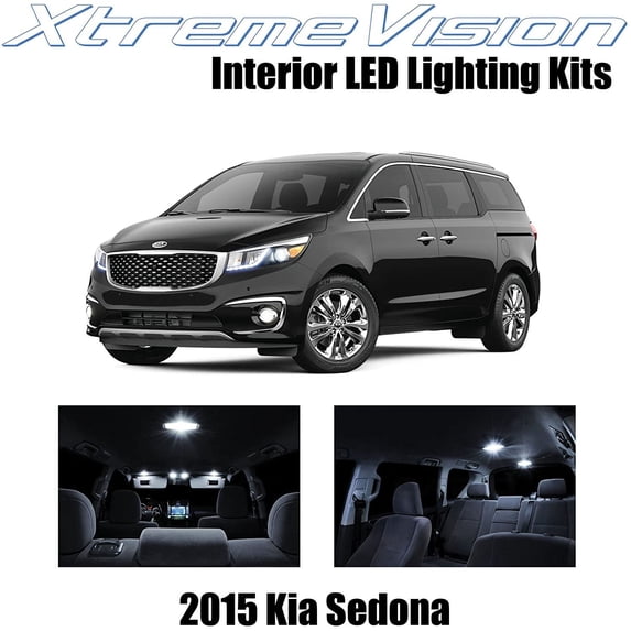 XtremeVision Interior LED for Kia Sedona 2015+ 9 pcs Pure White Interior LED Kit + Installation Tool