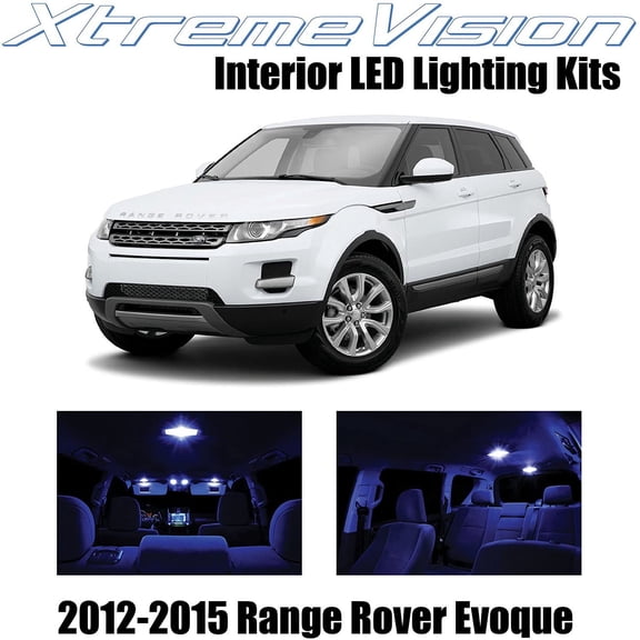 XtremeVision Interior LED for Land Rover Range Rover Evoque SUV 2012-2015 9 pcs Blue Interior LED Kit + Installation Tool