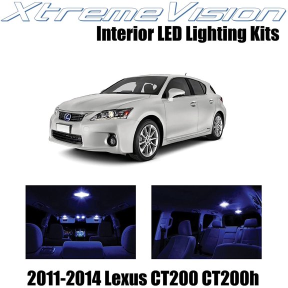 XtremeVision Interior LED for Lexus CT200h CT200 2011-2014 8 pcs Blue Interior LED Kit + Installation Tool