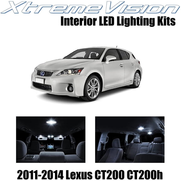 XtremeVision Interior LED for Lexus CT200h CT200 2011-2014 8 pcs Pure White Interior LED Kit + Installation Tool