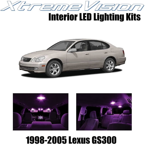 XtremeVision Interior LED for Lexus GS300 GS400 GS430 1998-2005 12 pcs Pink Interior LED Kit + Installation Tool Tool