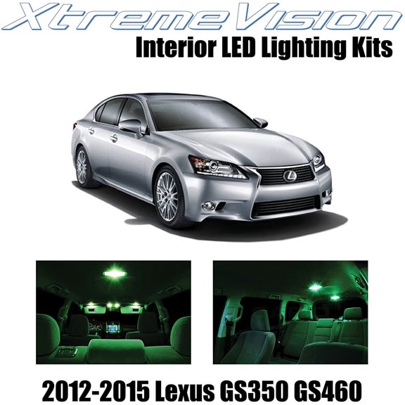 XtremeVision Interior LED for Lexus GS350 GS460 350 460 2012-2015 7 pcs Green Interior LED Kit + Installation Tool