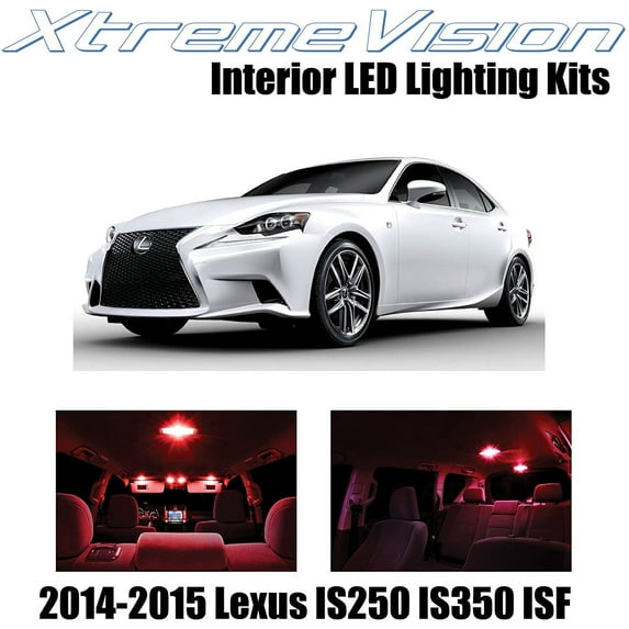 XtremeVision Interior LED for Lexus IS250 IS350 ISF 2014-2015 11 pcs Red Interior LED Kit + Installation Tool
