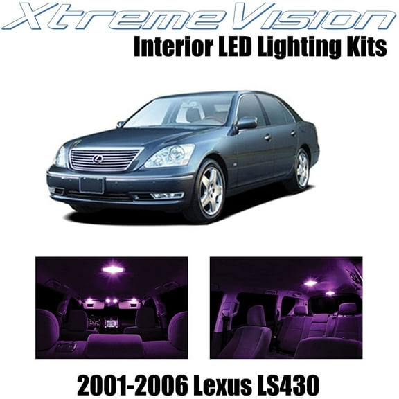 XtremeVision Interior LED for Lexus LS430 2001-2006 9 pcs Pink Interior LED Kit + Installation Tool