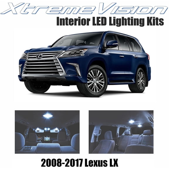 XtremeVision Interior LED for Lexus LX 2008-2017 (12 Pieces) Cool White Interior LED Kit + Installation Tool