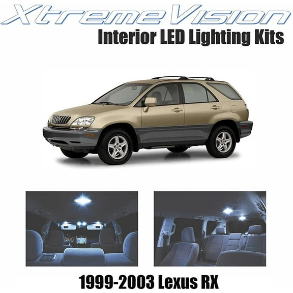 XtremeVision Interior LED for Lexus RX 1999-2003 5 Pieces Cool White Interior LED Kit + Installation Tool